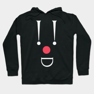 Clown, white exclamation marks and a red nose Hoodie